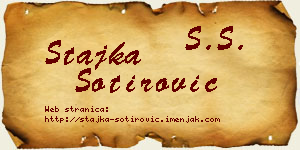 Stajka Sotirović vizit kartica